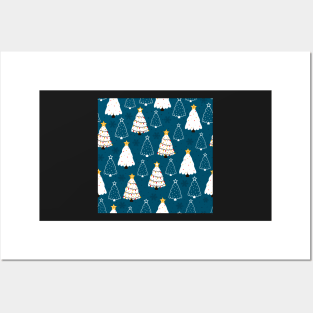 Christmas tree in different styles Posters and Art